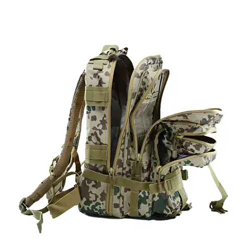 Camouflage Tactical Backpack – Multi-Compartment MOLLE Rucksack for Outdoor Use